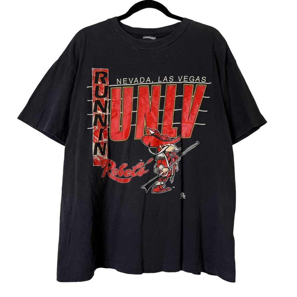 VTG 90s 1993 University of Las Vegas Nevada UNLV Rebels Chalk Line T-Shirt b1609